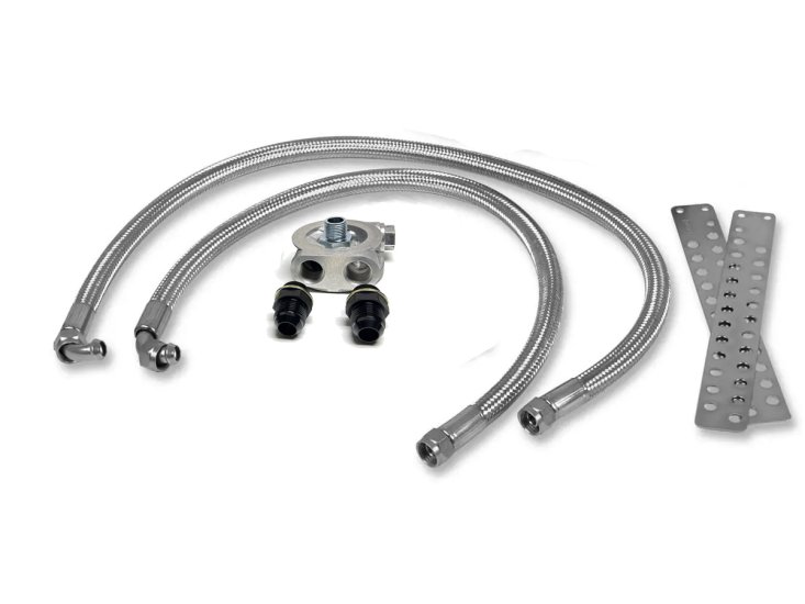 (image for) OIL COOLER KIT: Mocal 4-cyl thermo (braided steel)