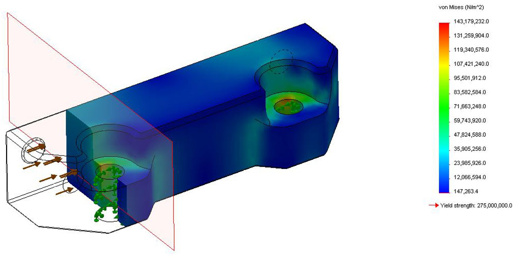 Volkswagen Mk4 caliper adapter fine element analysis