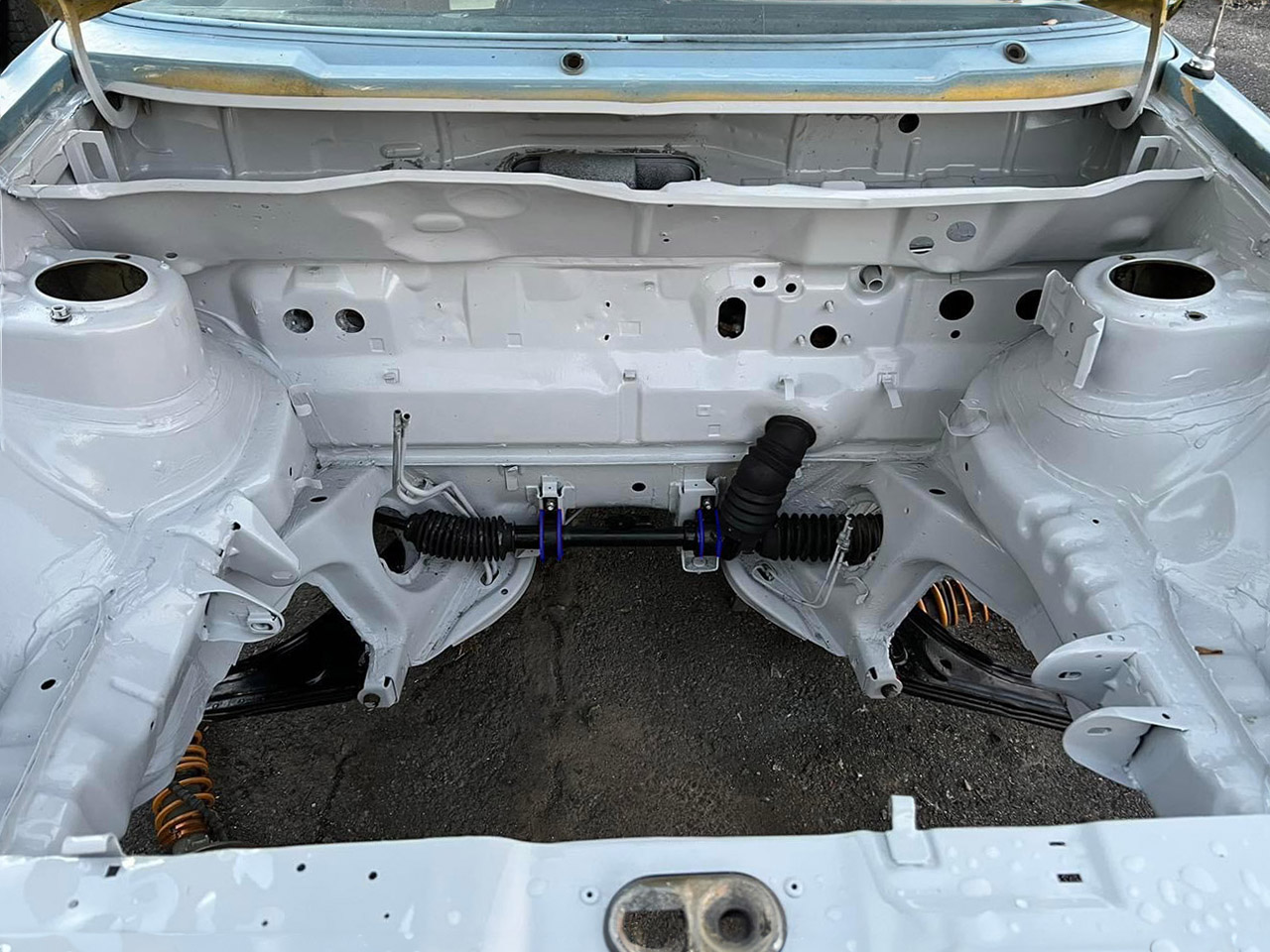 VW MK1 Golf engine bay + Powerflex rack bushings